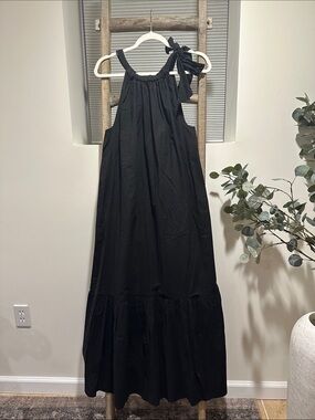 Mud Pie Black Tie-Shoulder Maxi Dress